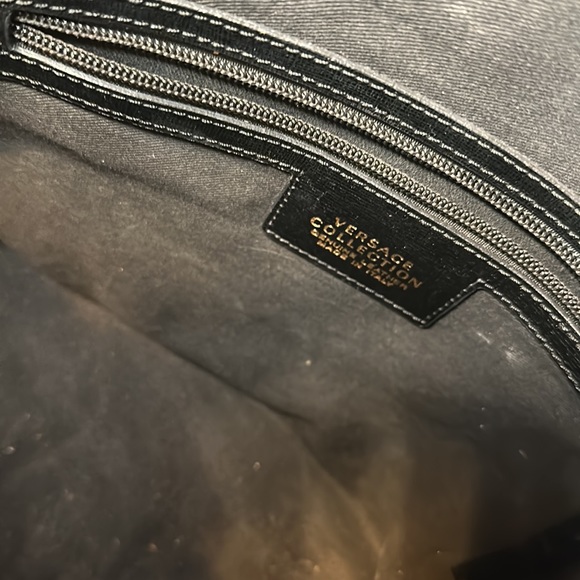 Black Leather Versace Collection Handbag - Picture 4 of 6